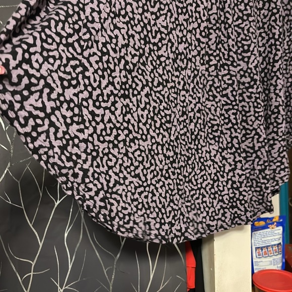 Purple and black top with winged sleeves, great condition fair - Picture 2 of 3